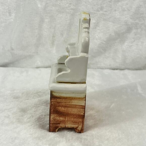 Shackman 1:12 Miniature Dollhouse Porcelain Sink with Mirror & Faucets Japan - Picture 4 of 12